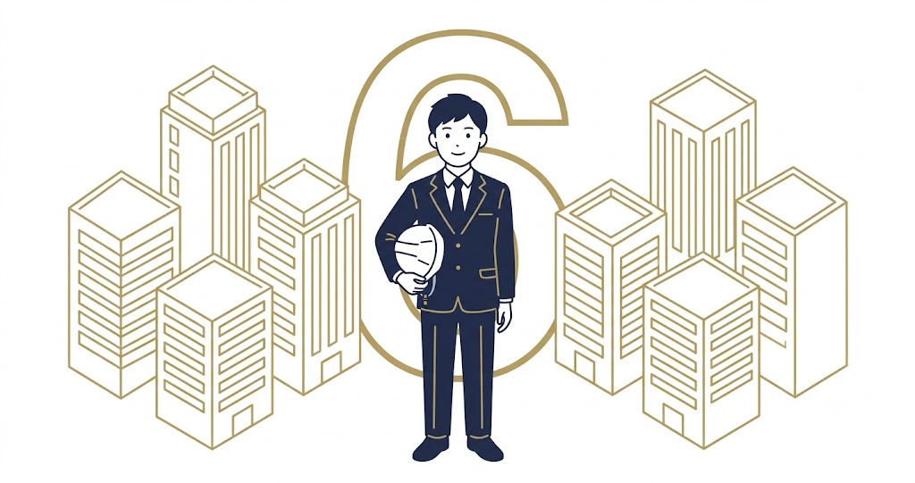 6社が1人の経験者を求めているイラスト