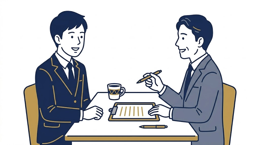 エージェントとの面談イラスト